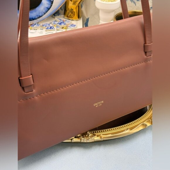 🆕 OROTON 🧿 NWOT Evelyn Baguette Bag, Rustic Brown - Picture 12 of 16